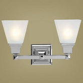 Livex Lighting 1032 - 05 Mission 2 Light Vanity Polished Chrome with Frosted Glass - Eva Essentials